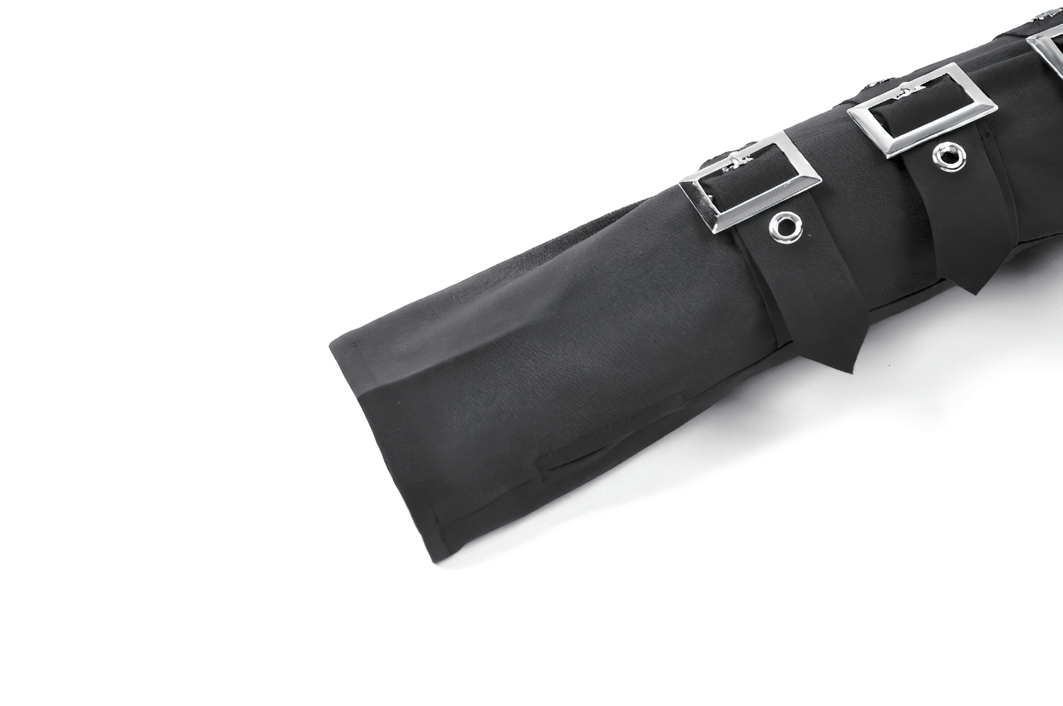 Alternative Buckle Arm Warmers with Silver Hardware featuring adjustable straps and silver square buckles.