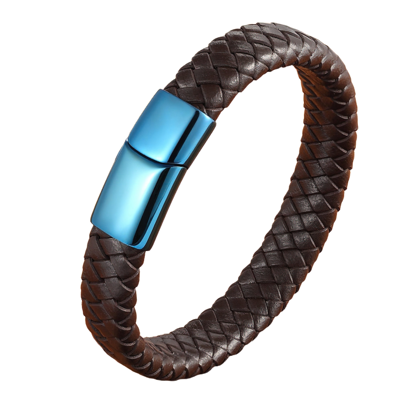 Classic Luxury Bracelets with Blue Color / Stainless Steel Simple Buckle - HARD'N'HEAVY