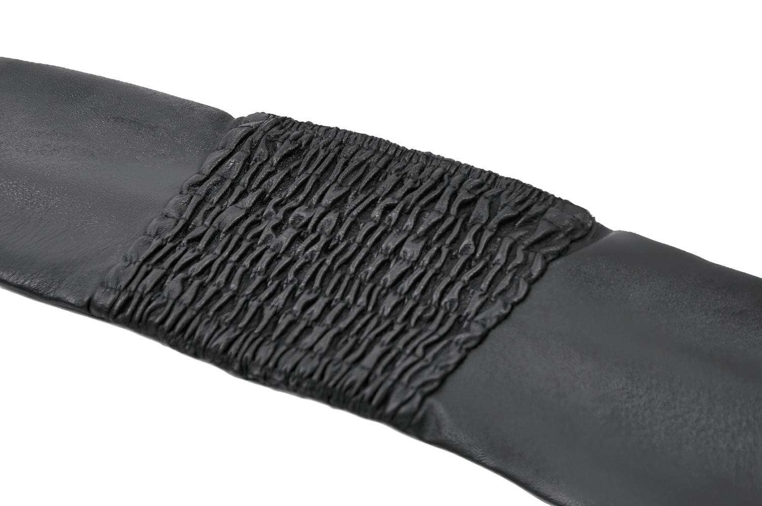 Gothic Punk Utility Waist Belt with Double Cargo Pouches showcasing elastic design and sleek black finish.