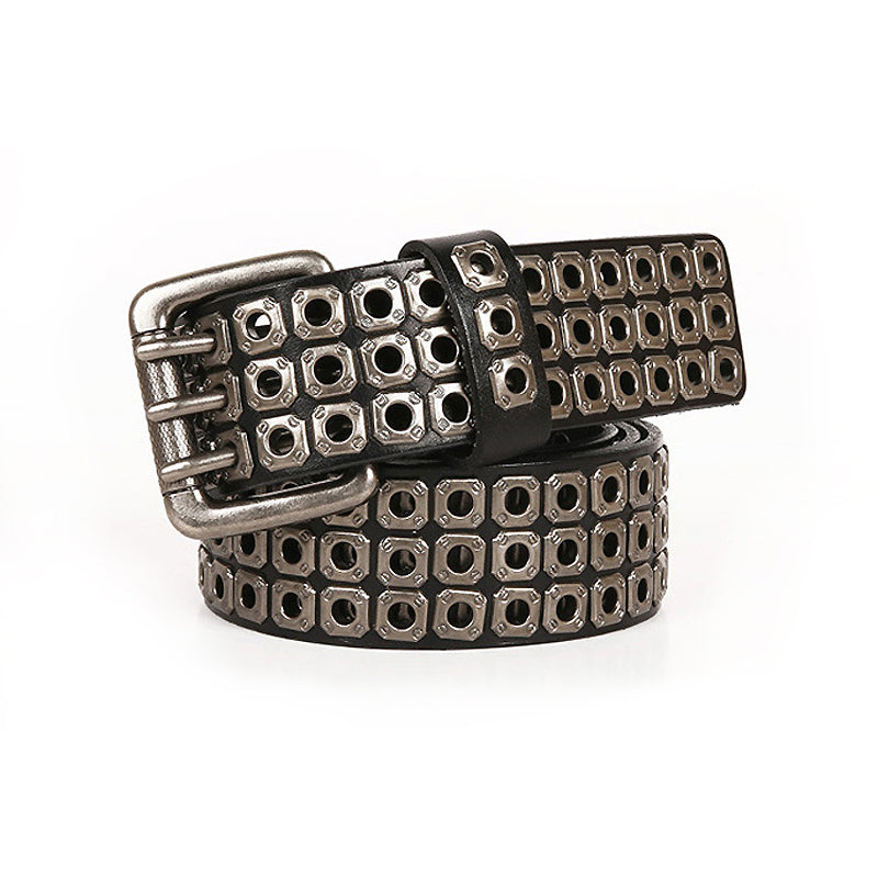 Heavy Metal Cowboy Belt / Genuine Leather Belts For Men and Women with Rivets - HARD'N'HEAVY
