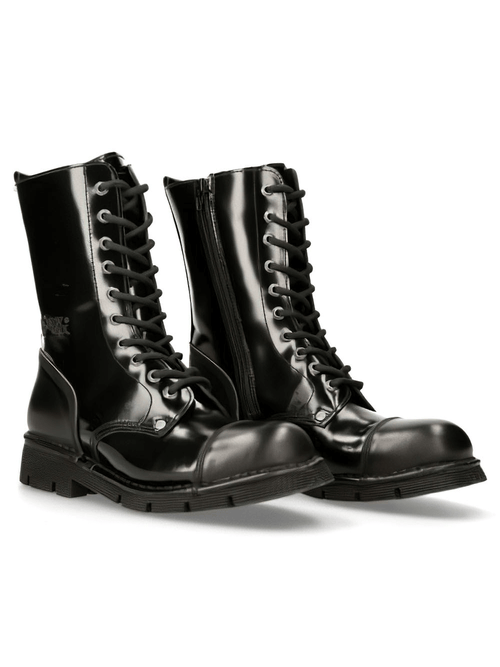 Bottes à lacets style militaire pour femme NEW ROCK noires