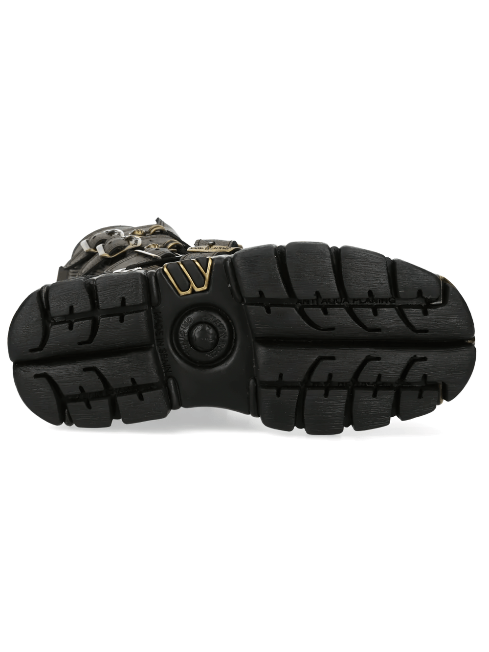 NEW ROCK Men's Gothic Platform Boots with Rugged Buckle Set - rugged sole with strong traction features.