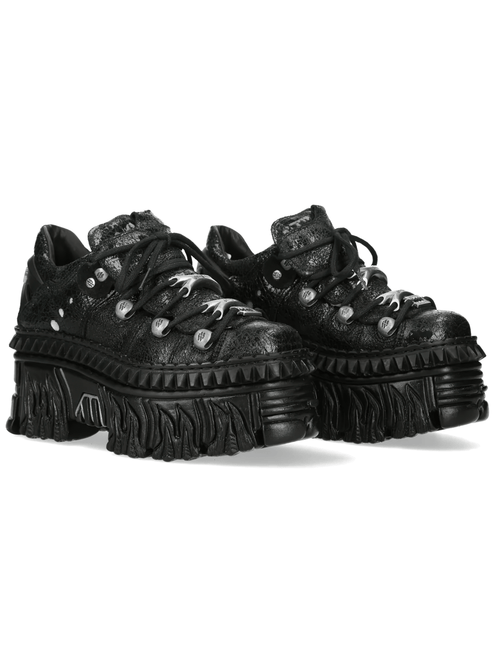 NEW ROCK Platform Shoes with Flame Sole and Tread Detail