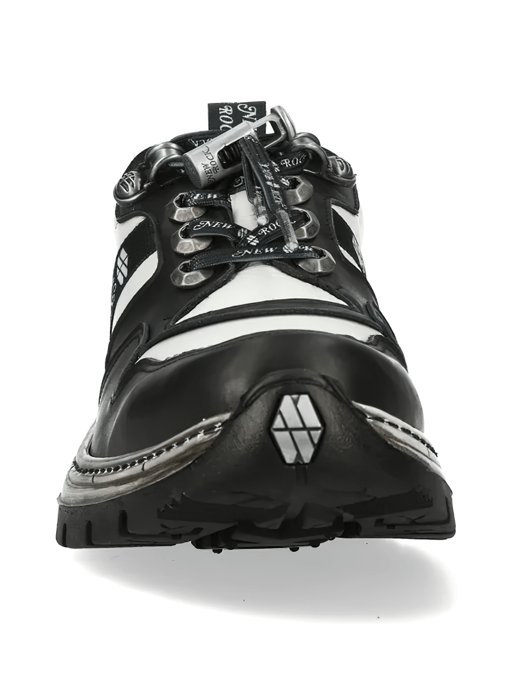 NEW ROCK Women's Two Tone Punk Chunky Sole Street Sneakers featuring a rugged tread and metal accents.