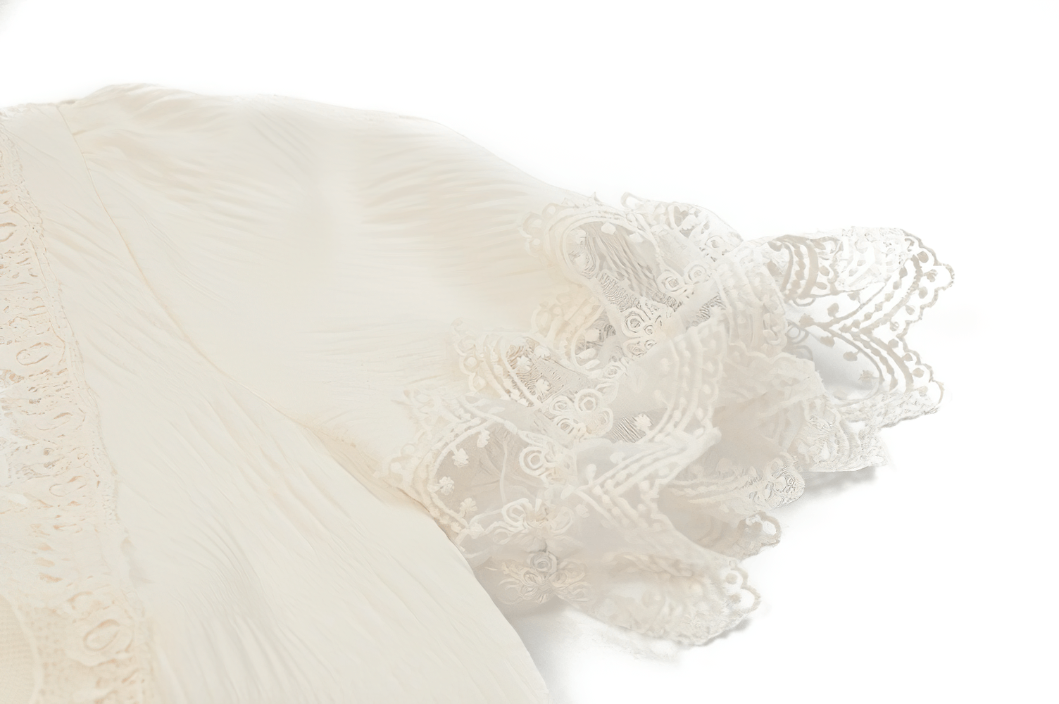 Romantic Victorian Lolita Blouse with Lace and Puff Sleeves featuring delicate lace ruffles and soft fabric.