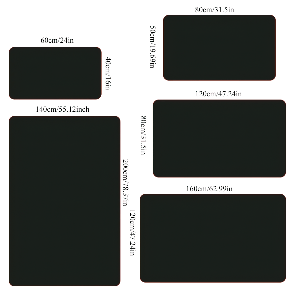 Stylish Black Gothic 3D Area Rug for Dark Decor sizes available in various dimensions for versatile home styling.