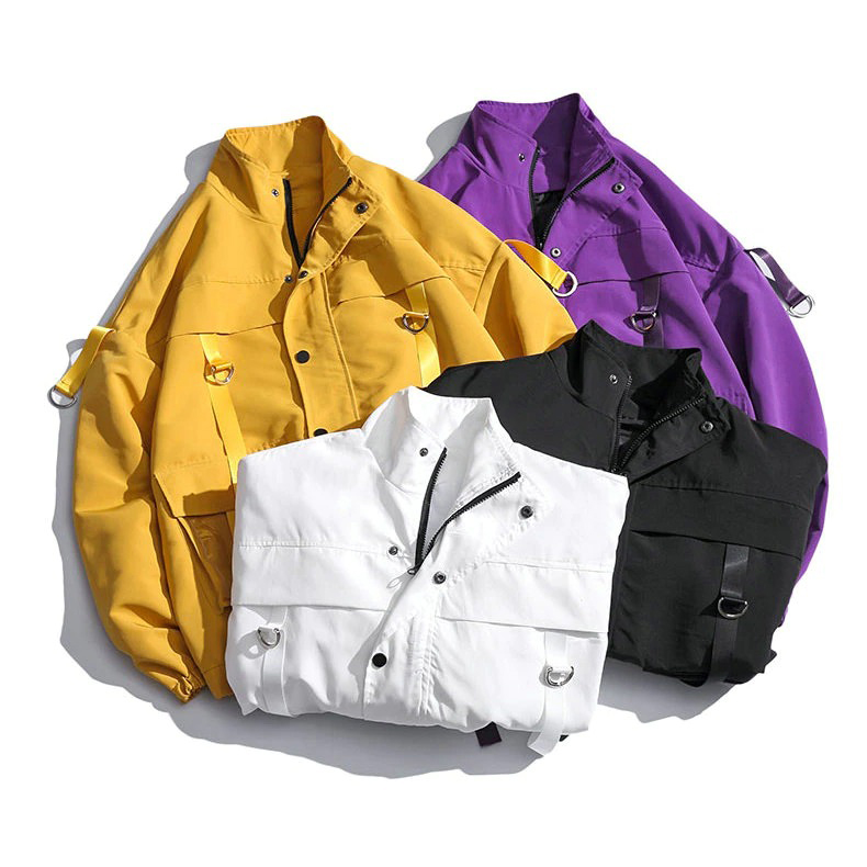 Stylish Jackets for Men / Military Streetwear Jacket with Ribbons and Pockets in Alternative Style - HARD'N'HEAVY