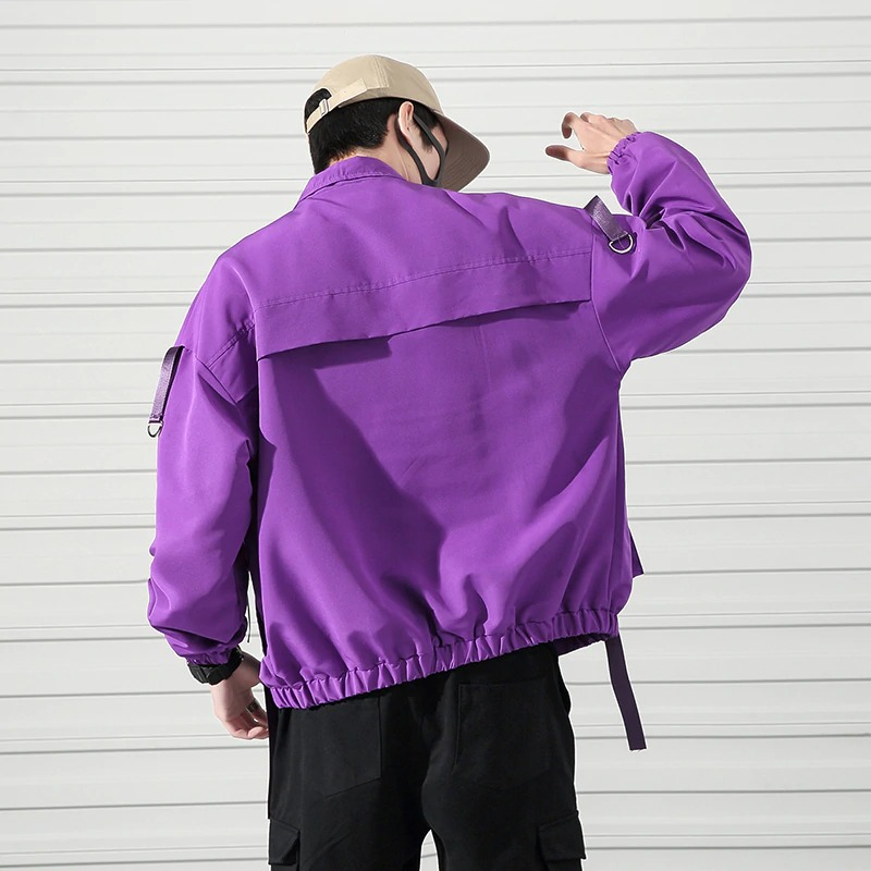 Stylish Jackets for Men / Military Streetwear Jacket with Ribbons and Pockets in Alternative Style - HARD'N'HEAVY