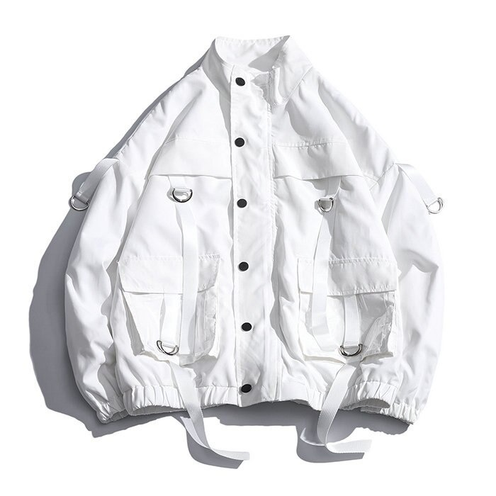 Stylish Jackets for Men / Military Streetwear Jacket with Ribbons and Pockets in Alternative Style - HARD'N'HEAVY