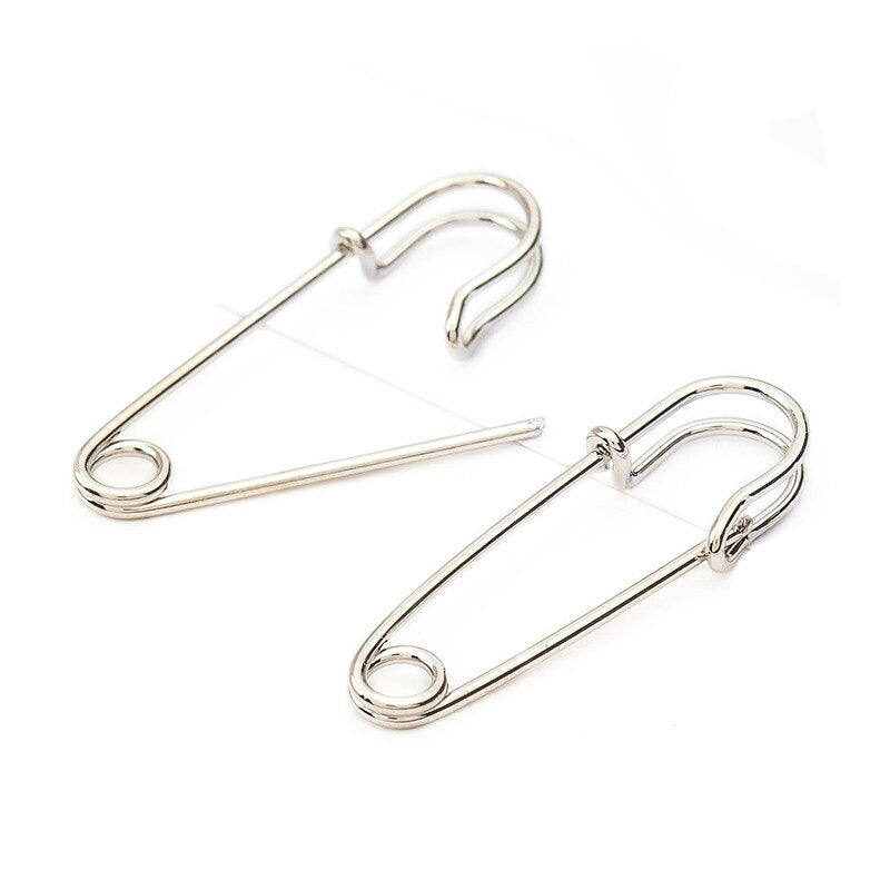 Trendy Unisex Punk Rock Style Safety Pin Ear Hook Stud Earrings / Exquisite Jewelry for Women Men - HARD'N'HEAVY