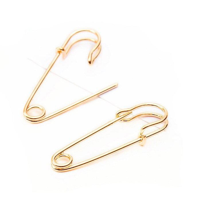 Trendy Unisex Punk Rock Style Safety Pin Ear Hook Stud Earrings / Exquisite Jewelry for Women Men - HARD'N'HEAVY