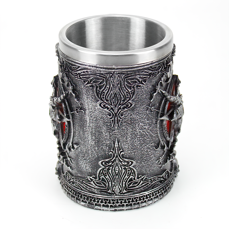 Pentagram beer mug with demonic design, perfect for gifting or home decor. Made of stainless steel for durability.