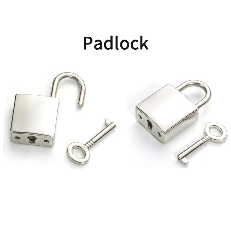 Stylish silver padlock and key, perfect accessory for punk chain choker necklaces and alternative fashion.